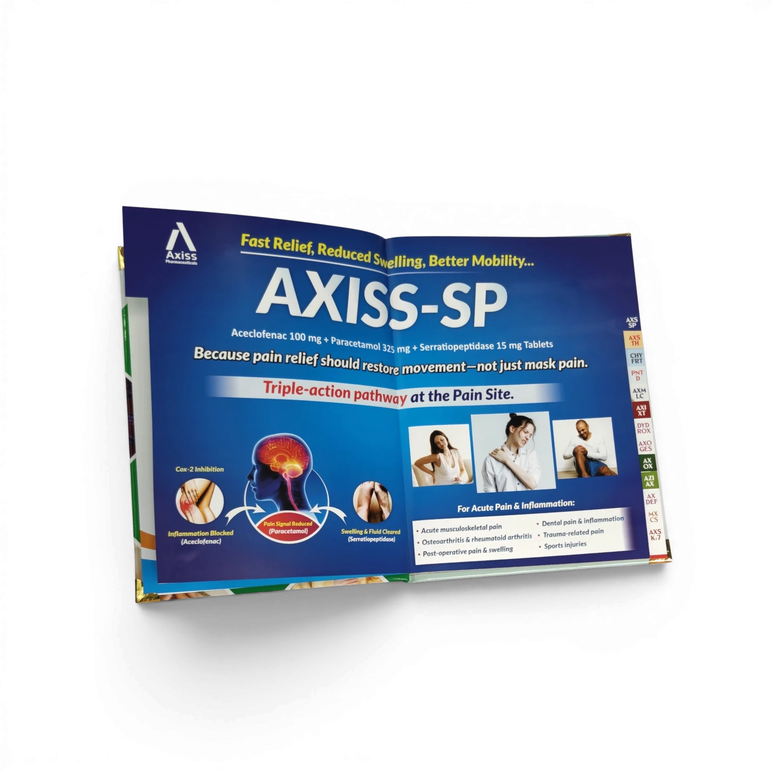 Pharma detailing aid sample with premium cover printing and finishing