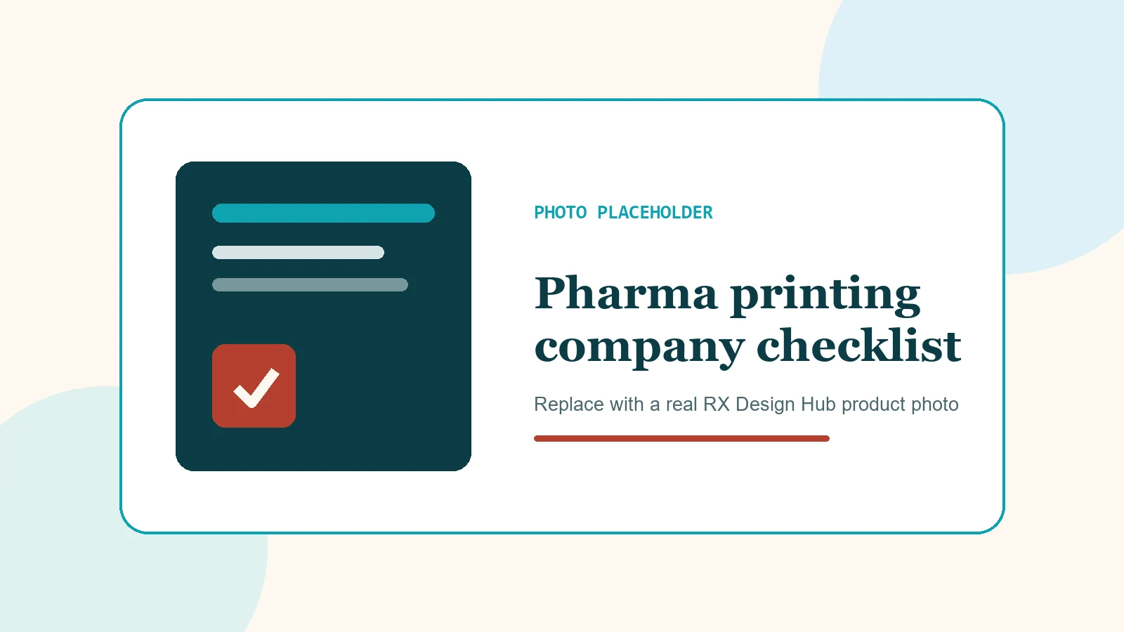 Pharma printing company checklist — visual aids, pads and chemist books printed and bound by RX Design Hub