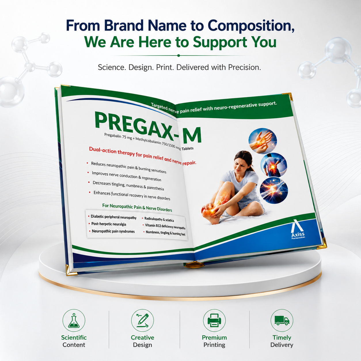 pharma visual aid hardbound book with index tabs designed by RX Design Hub