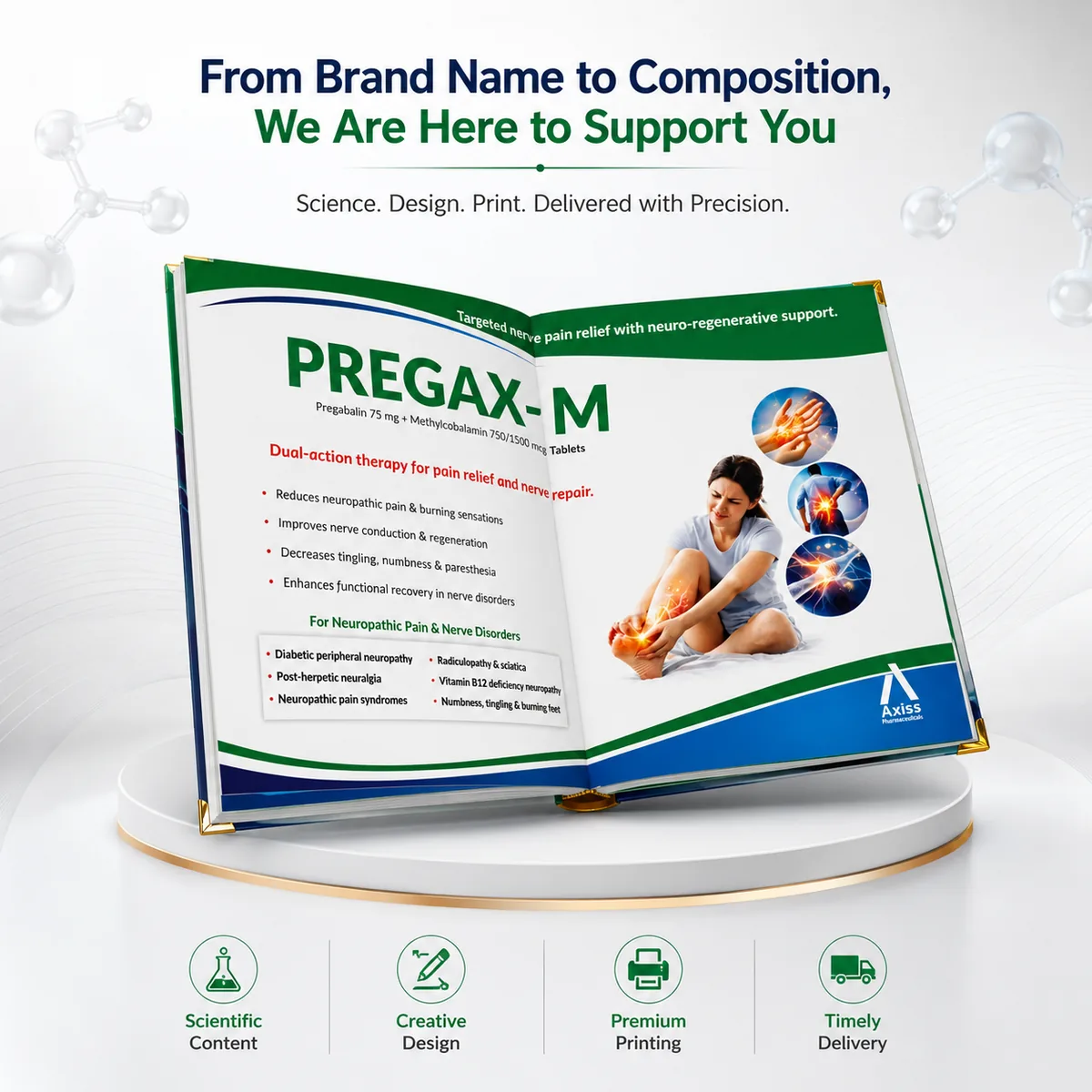 pharma visual aid hardbound book with index tabs designed by RX Design Hub